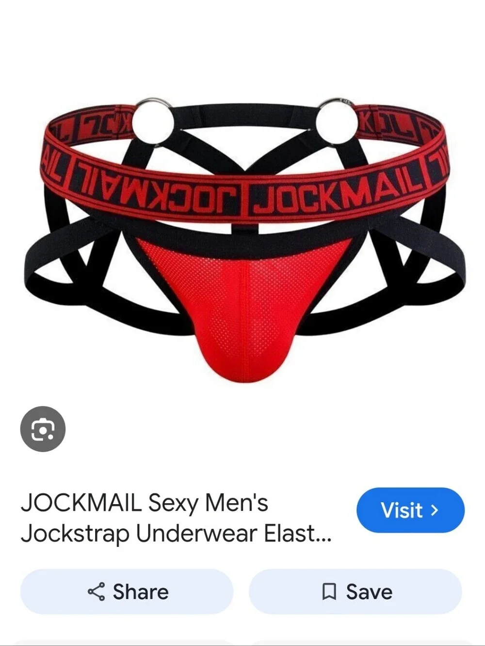 New Jockmail Underwear~Thong~Jock Strap~Strappy~Sexy~Large